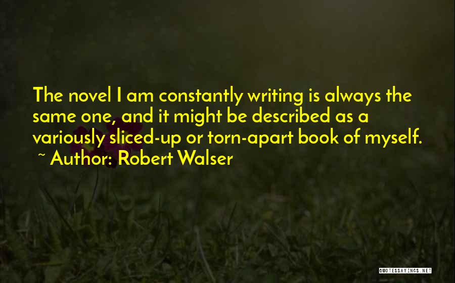 Robert Walser Quotes: The Novel I Am Constantly Writing Is Always The Same One, And It Might Be Described As A Variously Sliced-up