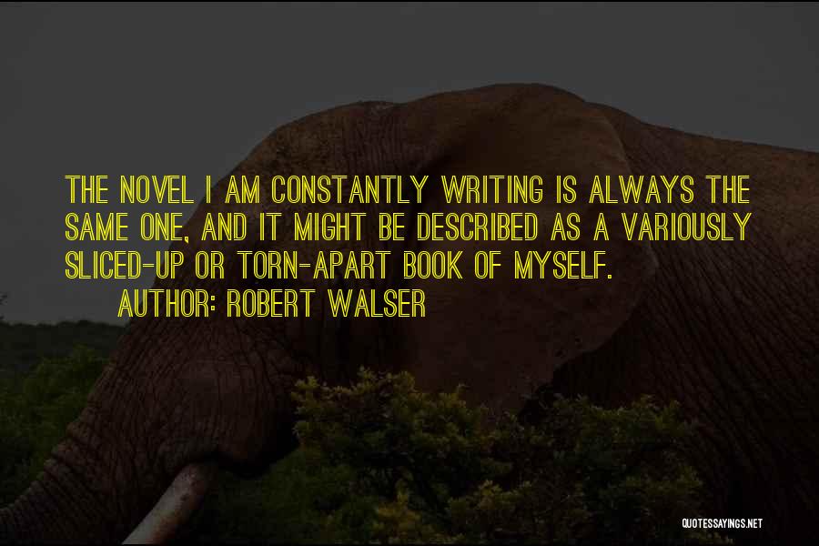 Robert Walser Quotes: The Novel I Am Constantly Writing Is Always The Same One, And It Might Be Described As A Variously Sliced-up