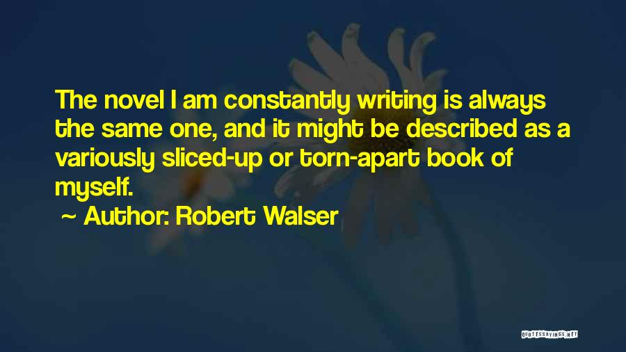 Robert Walser Quotes: The Novel I Am Constantly Writing Is Always The Same One, And It Might Be Described As A Variously Sliced-up