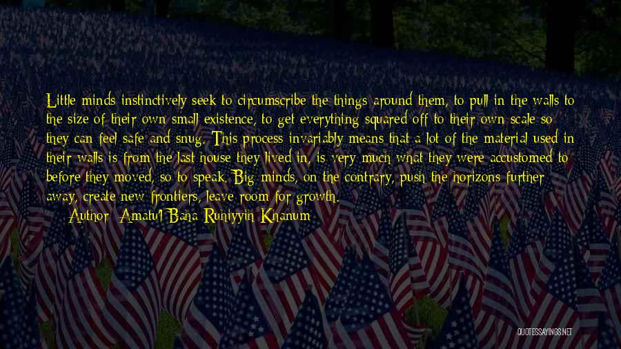 Amatu'l-Baha Ruhiyyih Khanum Quotes: Little Minds Instinctively Seek To Circumscribe The Things Around Them, To Pull In The Walls To The Size Of Their