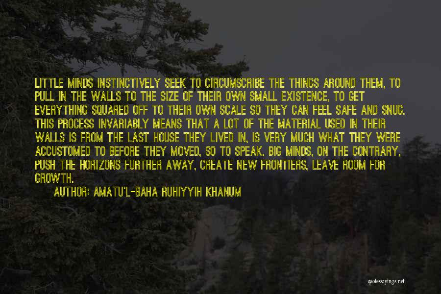 Amatu'l-Baha Ruhiyyih Khanum Quotes: Little Minds Instinctively Seek To Circumscribe The Things Around Them, To Pull In The Walls To The Size Of Their