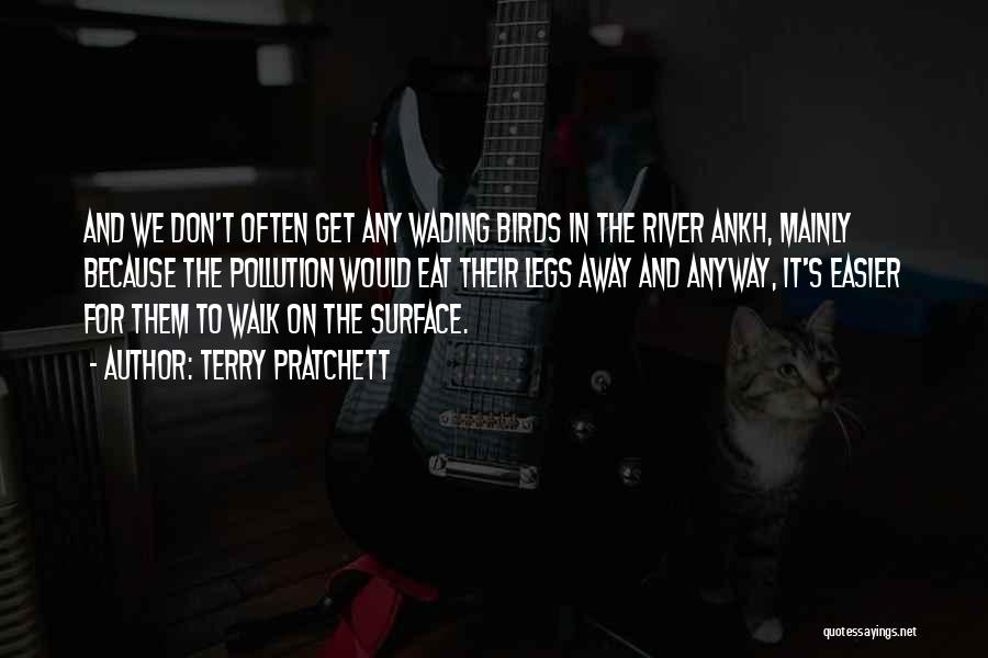 Terry Pratchett Quotes: And We Don't Often Get Any Wading Birds In The River Ankh, Mainly Because The Pollution Would Eat Their Legs