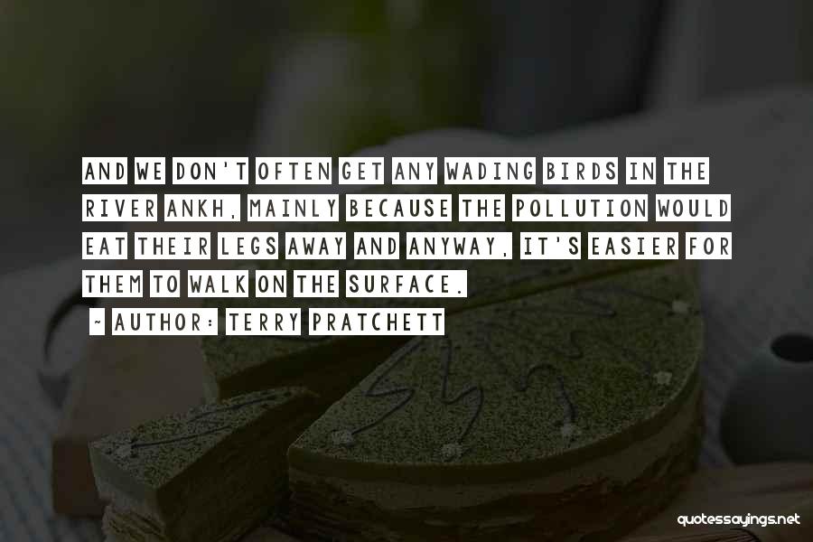 Terry Pratchett Quotes: And We Don't Often Get Any Wading Birds In The River Ankh, Mainly Because The Pollution Would Eat Their Legs