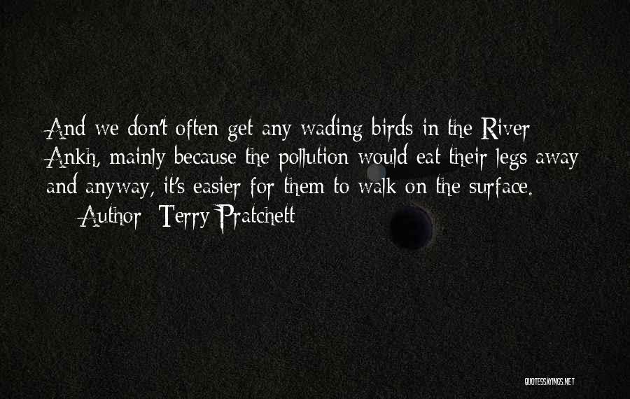 Terry Pratchett Quotes: And We Don't Often Get Any Wading Birds In The River Ankh, Mainly Because The Pollution Would Eat Their Legs