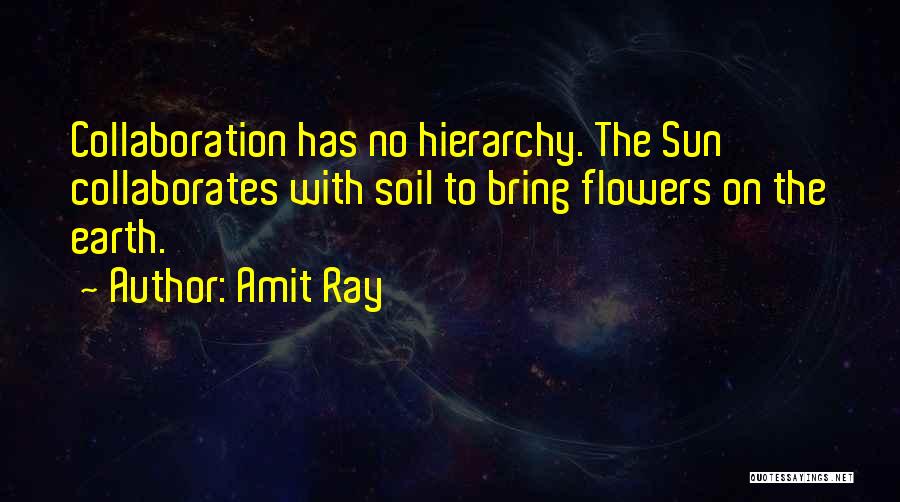 Amit Ray Quotes: Collaboration Has No Hierarchy. The Sun Collaborates With Soil To Bring Flowers On The Earth.