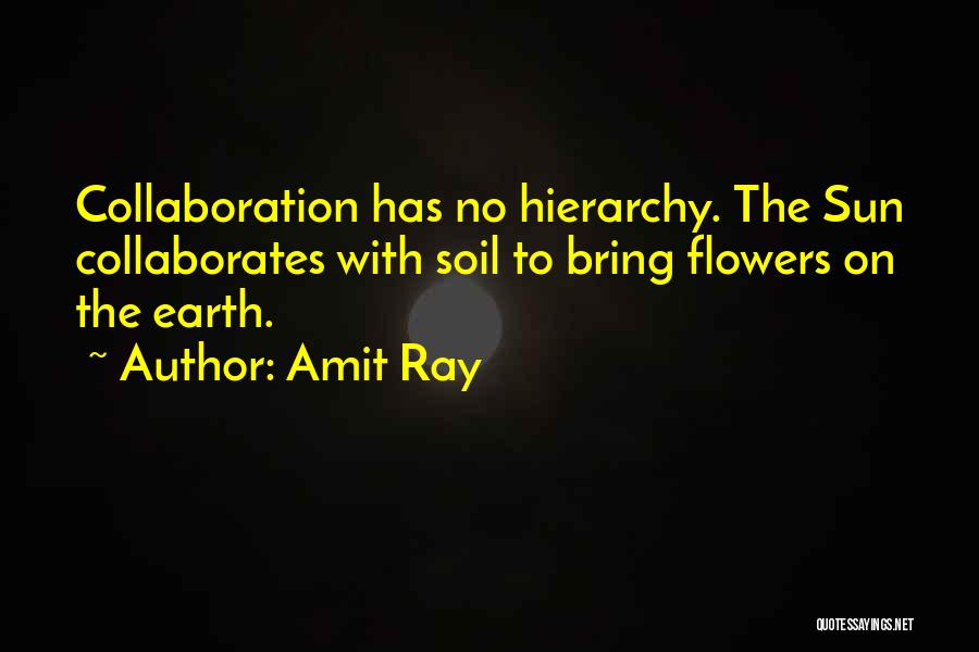 Amit Ray Quotes: Collaboration Has No Hierarchy. The Sun Collaborates With Soil To Bring Flowers On The Earth.