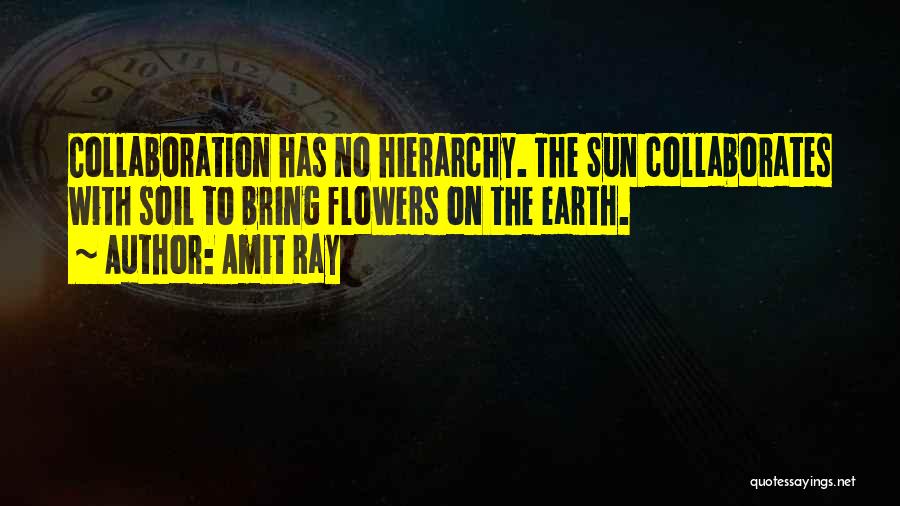 Amit Ray Quotes: Collaboration Has No Hierarchy. The Sun Collaborates With Soil To Bring Flowers On The Earth.