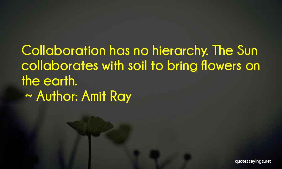 Amit Ray Quotes: Collaboration Has No Hierarchy. The Sun Collaborates With Soil To Bring Flowers On The Earth.