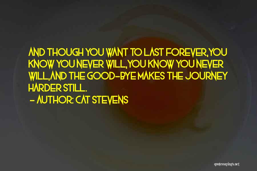 Cat Stevens Quotes: And Though You Want To Last Forever,you Know You Never Will,you Know You Never Will,and The Good-bye Makes The Journey