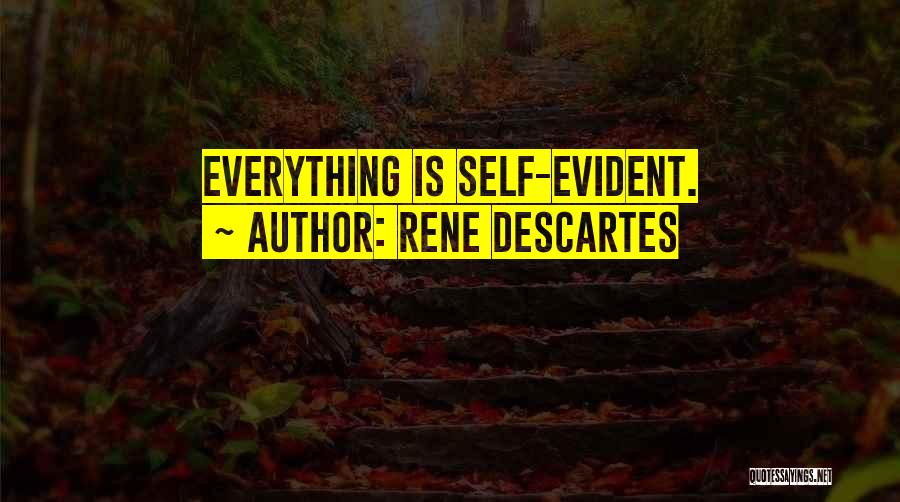 Rene Descartes Quotes: Everything Is Self-evident.