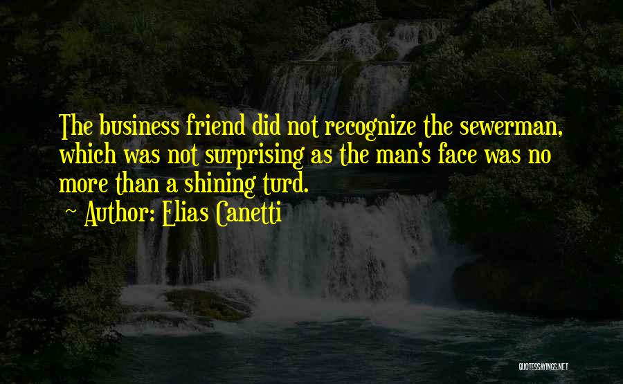 Elias Canetti Quotes: The Business Friend Did Not Recognize The Sewerman, Which Was Not Surprising As The Man's Face Was No More Than