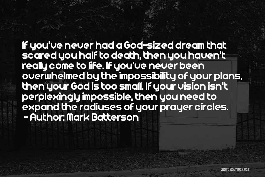 Mark Batterson Quotes: If You've Never Had A God-sized Dream That Scared You Half To Death, Then You Haven't Really Come To Life.