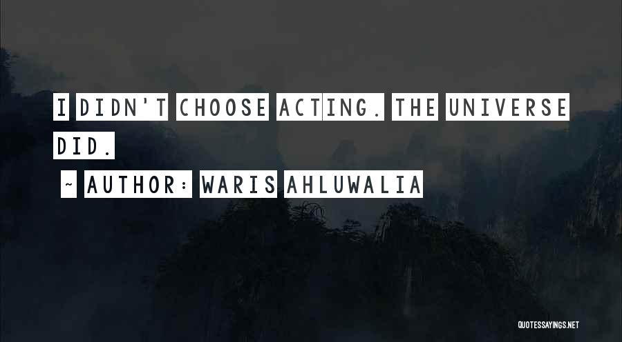 Waris Ahluwalia Quotes: I Didn't Choose Acting. The Universe Did.