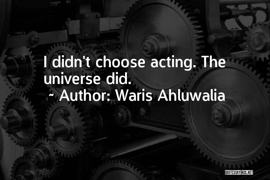 Waris Ahluwalia Quotes: I Didn't Choose Acting. The Universe Did.