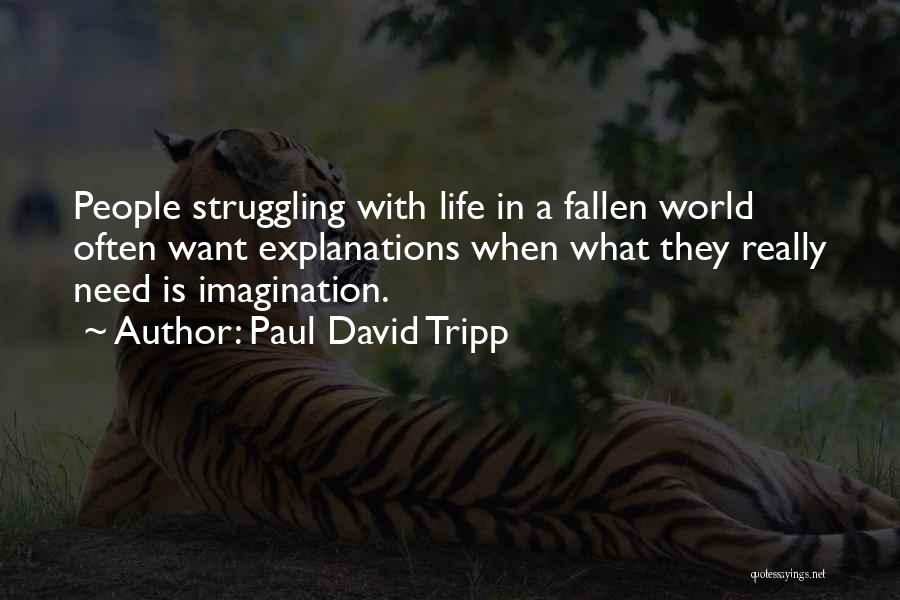 Paul David Tripp Quotes: People Struggling With Life In A Fallen World Often Want Explanations When What They Really Need Is Imagination.