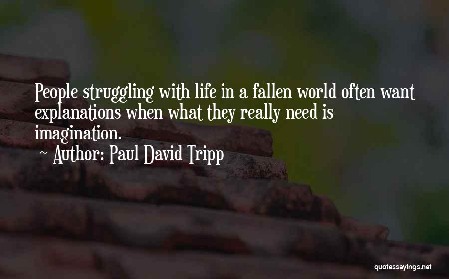Paul David Tripp Quotes: People Struggling With Life In A Fallen World Often Want Explanations When What They Really Need Is Imagination.
