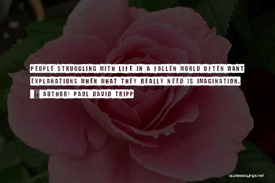 Paul David Tripp Quotes: People Struggling With Life In A Fallen World Often Want Explanations When What They Really Need Is Imagination.