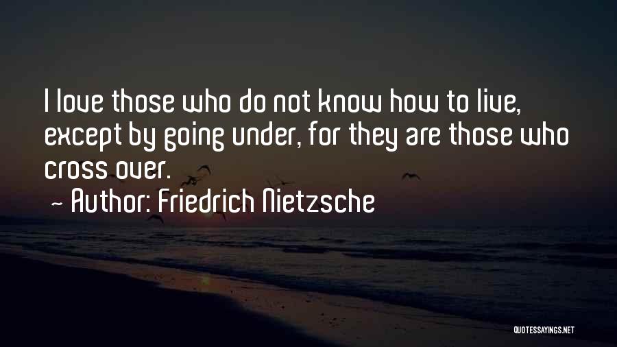 Friedrich Nietzsche Quotes: I Love Those Who Do Not Know How To Live, Except By Going Under, For They Are Those Who Cross
