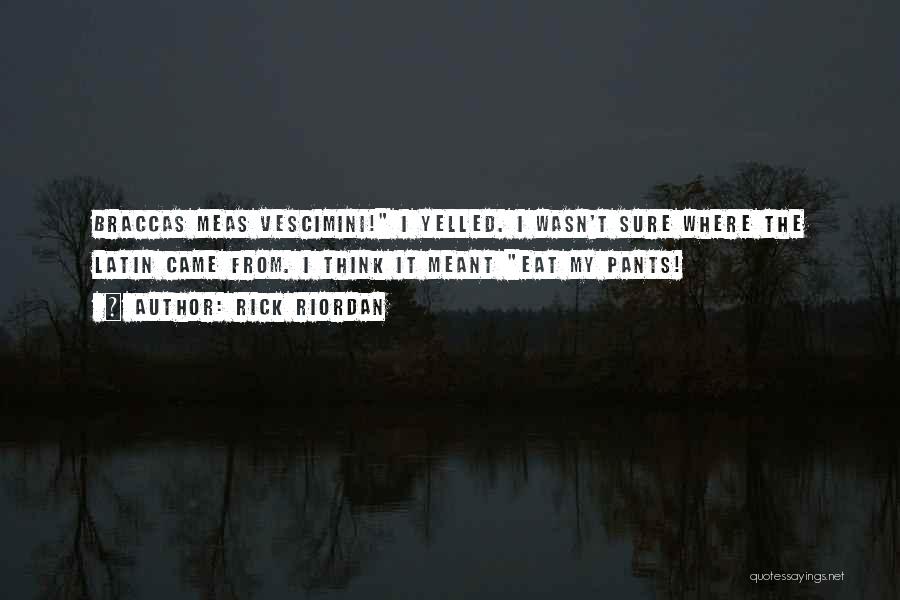 Rick Riordan Quotes: Braccas Meas Vescimini! I Yelled. I Wasn't Sure Where The Latin Came From. I Think It Meant Eat My Pants!
