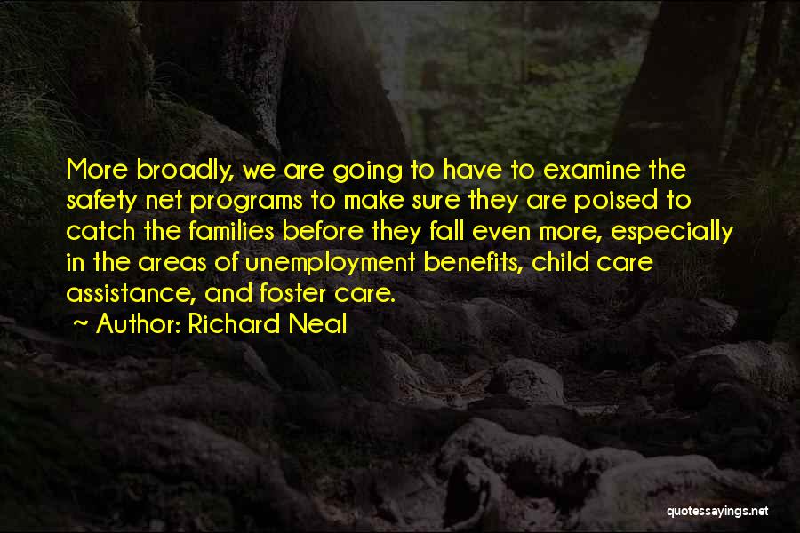 Richard Neal Quotes: More Broadly, We Are Going To Have To Examine The Safety Net Programs To Make Sure They Are Poised To