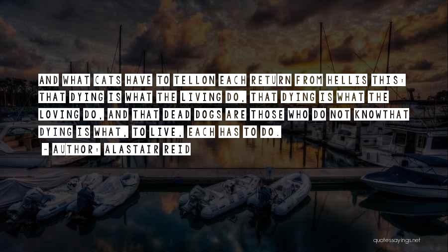 Alastair Reid Quotes: And What Cats Have To Tellon Each Return From Hellis This: That Dying Is What The Living Do, That Dying