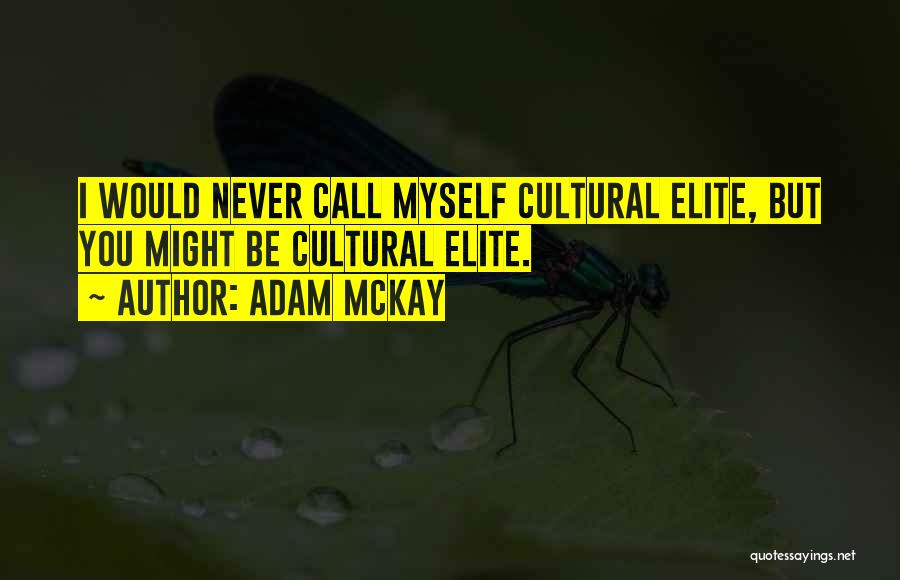 Adam McKay Quotes: I Would Never Call Myself Cultural Elite, But You Might Be Cultural Elite.