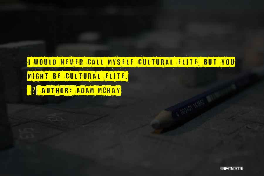 Adam McKay Quotes: I Would Never Call Myself Cultural Elite, But You Might Be Cultural Elite.