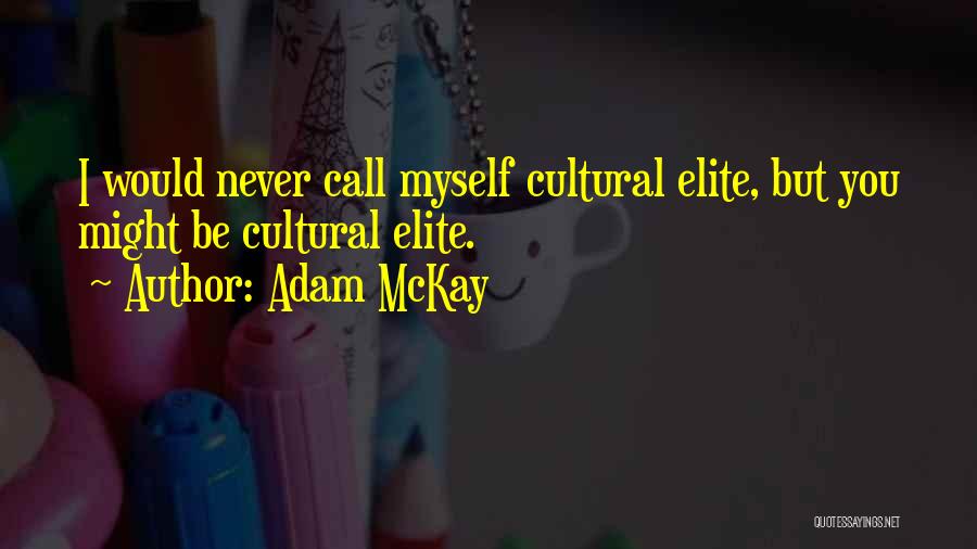 Adam McKay Quotes: I Would Never Call Myself Cultural Elite, But You Might Be Cultural Elite.
