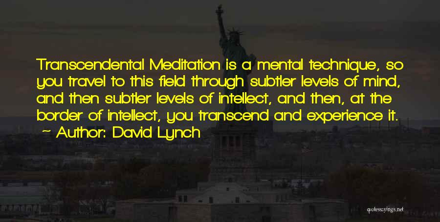 David Lynch Quotes: Transcendental Meditation Is A Mental Technique, So You Travel To This Field Through Subtler Levels Of Mind, And Then Subtler