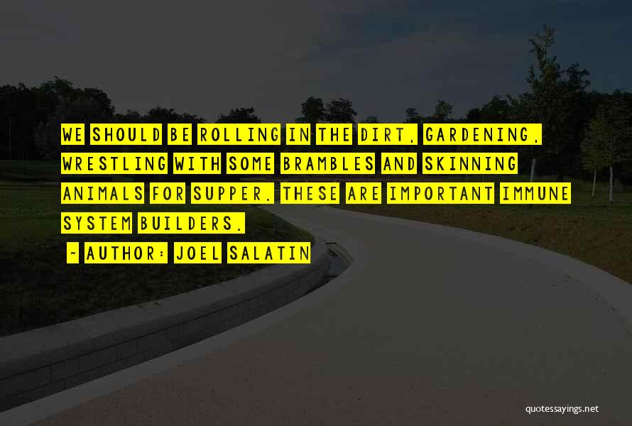 Joel Salatin Quotes: We Should Be Rolling In The Dirt, Gardening, Wrestling With Some Brambles And Skinning Animals For Supper. These Are Important