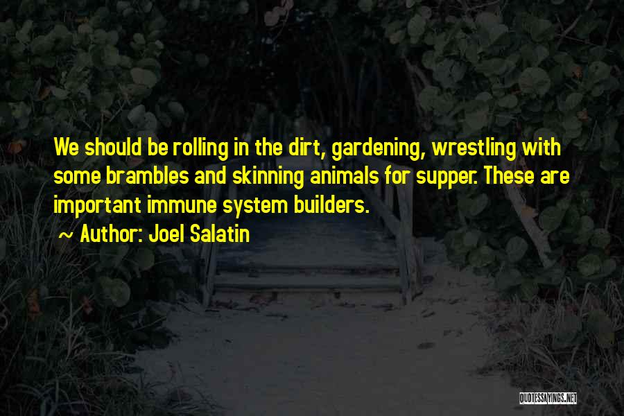 Joel Salatin Quotes: We Should Be Rolling In The Dirt, Gardening, Wrestling With Some Brambles And Skinning Animals For Supper. These Are Important