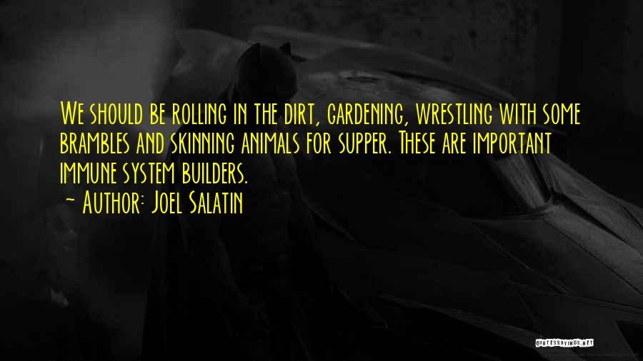 Joel Salatin Quotes: We Should Be Rolling In The Dirt, Gardening, Wrestling With Some Brambles And Skinning Animals For Supper. These Are Important