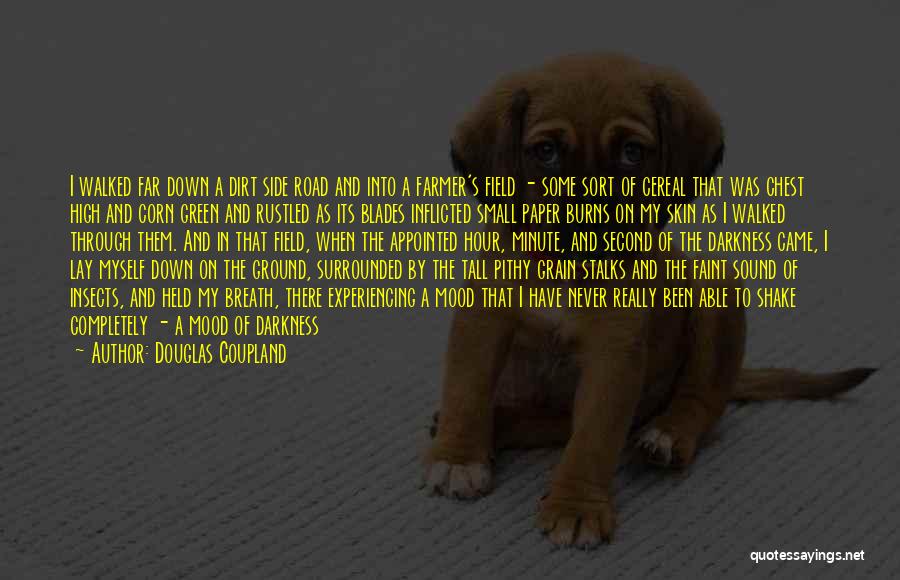 Douglas Coupland Quotes: I Walked Far Down A Dirt Side Road And Into A Farmer's Field - Some Sort Of Cereal That Was