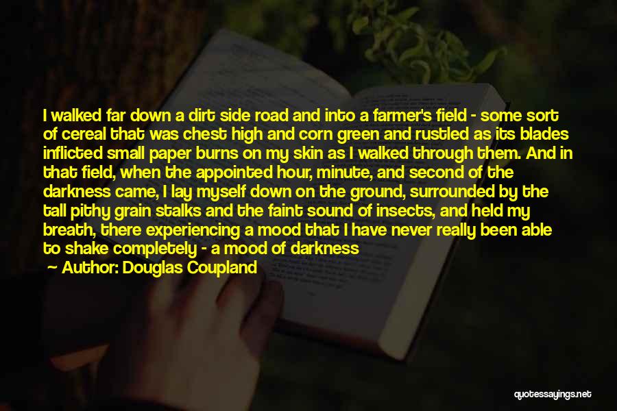 Douglas Coupland Quotes: I Walked Far Down A Dirt Side Road And Into A Farmer's Field - Some Sort Of Cereal That Was