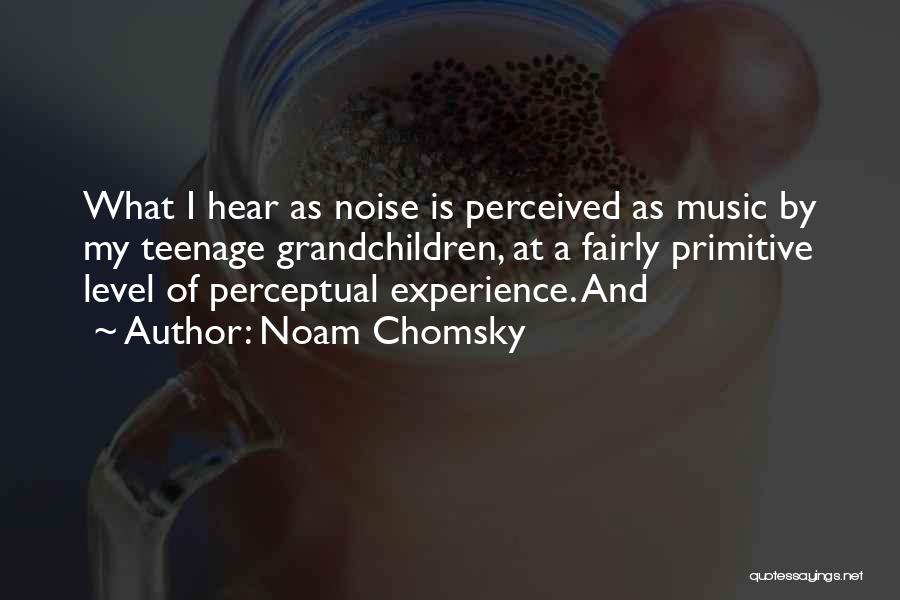 Noam Chomsky Quotes: What I Hear As Noise Is Perceived As Music By My Teenage Grandchildren, At A Fairly Primitive Level Of Perceptual