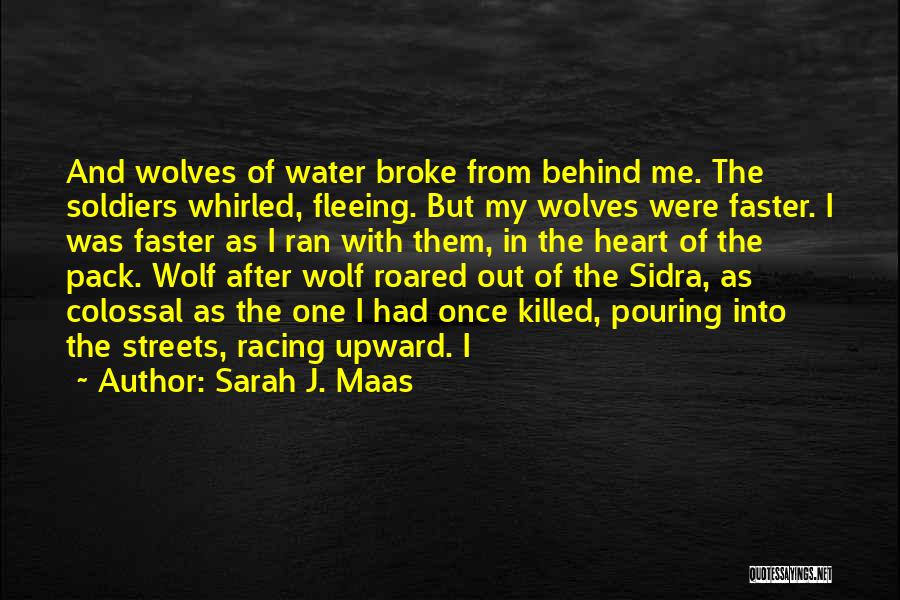 Sarah J. Maas Quotes: And Wolves Of Water Broke From Behind Me. The Soldiers Whirled, Fleeing. But My Wolves Were Faster. I Was Faster
