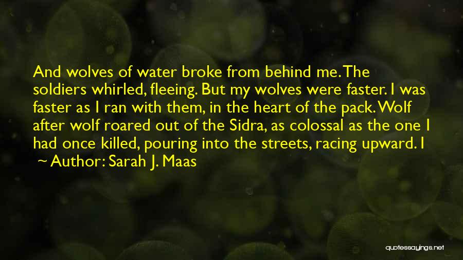 Sarah J. Maas Quotes: And Wolves Of Water Broke From Behind Me. The Soldiers Whirled, Fleeing. But My Wolves Were Faster. I Was Faster
