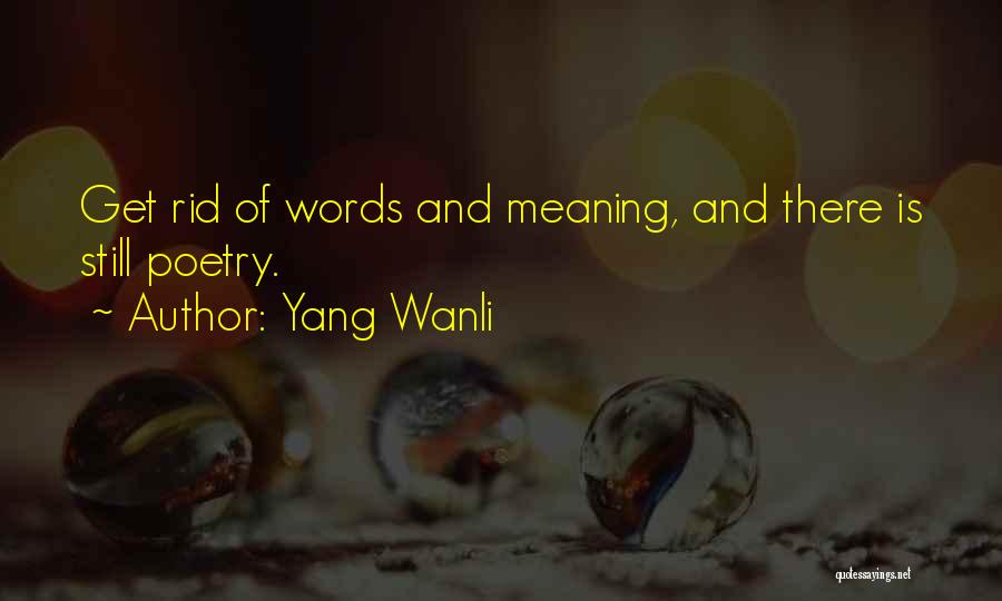 Yang Wanli Quotes: Get Rid Of Words And Meaning, And There Is Still Poetry.