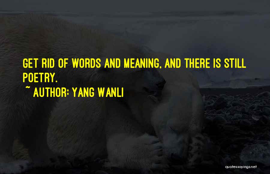 Yang Wanli Quotes: Get Rid Of Words And Meaning, And There Is Still Poetry.