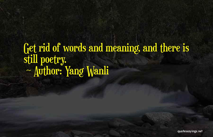 Yang Wanli Quotes: Get Rid Of Words And Meaning, And There Is Still Poetry.
