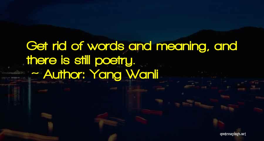 Yang Wanli Quotes: Get Rid Of Words And Meaning, And There Is Still Poetry.