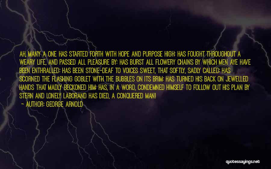 George Arnold Quotes: Ah, Many A One Has Started Forth With Hope And Purpose High; Has Fought Throughout A Weary Life, And Passed