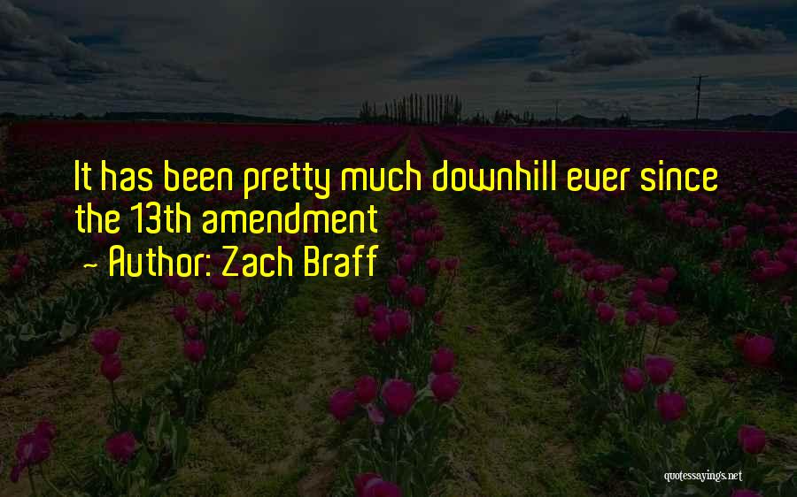 Zach Braff Quotes: It Has Been Pretty Much Downhill Ever Since The 13th Amendment