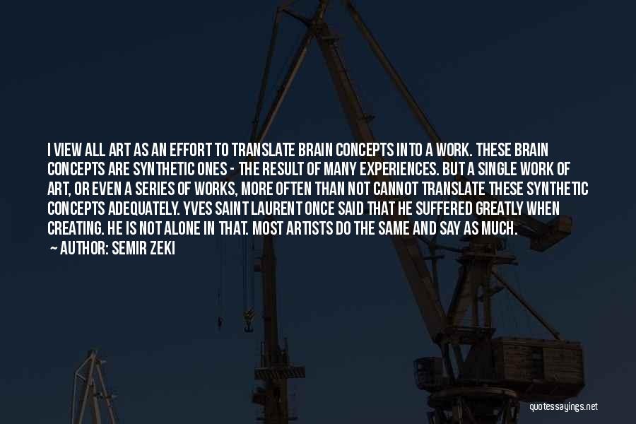 Semir Zeki Quotes: I View All Art As An Effort To Translate Brain Concepts Into A Work. These Brain Concepts Are Synthetic Ones