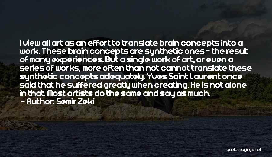 Semir Zeki Quotes: I View All Art As An Effort To Translate Brain Concepts Into A Work. These Brain Concepts Are Synthetic Ones