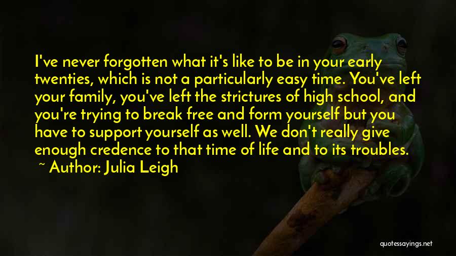 Julia Leigh Quotes: I've Never Forgotten What It's Like To Be In Your Early Twenties, Which Is Not A Particularly Easy Time. You've