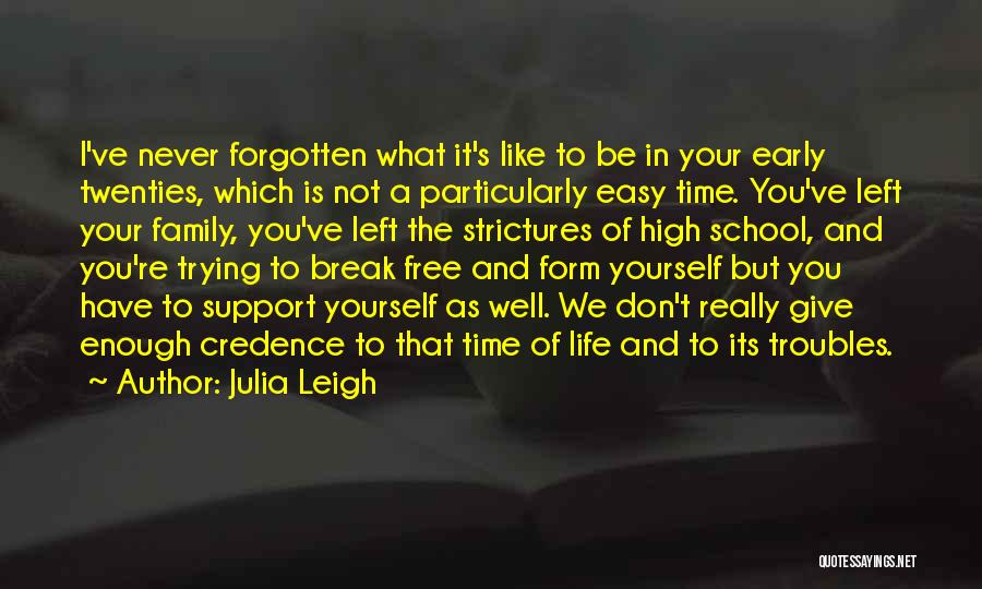 Julia Leigh Quotes: I've Never Forgotten What It's Like To Be In Your Early Twenties, Which Is Not A Particularly Easy Time. You've