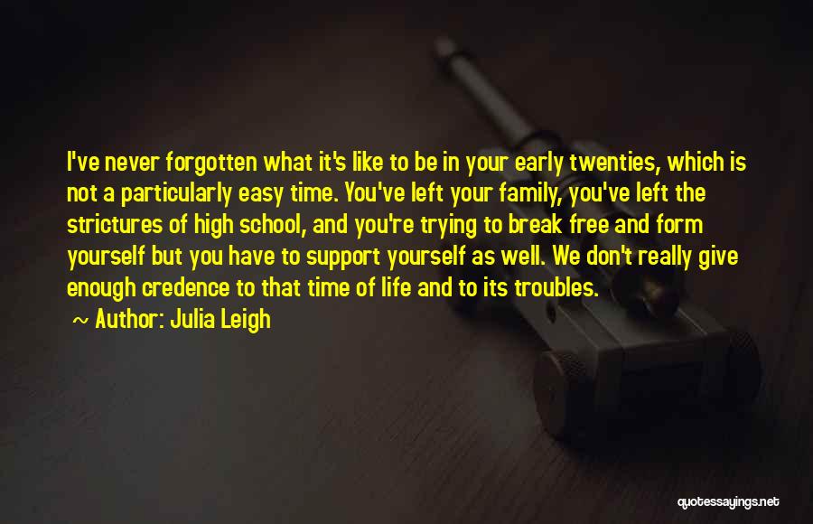 Julia Leigh Quotes: I've Never Forgotten What It's Like To Be In Your Early Twenties, Which Is Not A Particularly Easy Time. You've