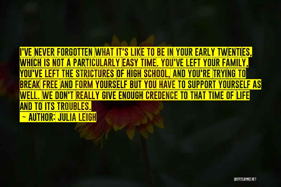 Julia Leigh Quotes: I've Never Forgotten What It's Like To Be In Your Early Twenties, Which Is Not A Particularly Easy Time. You've