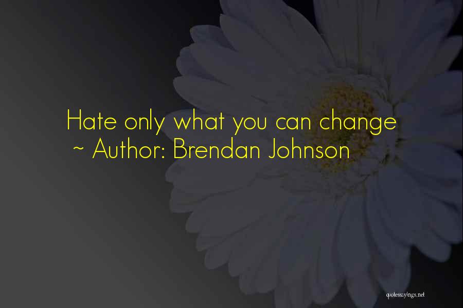 Brendan Johnson Quotes: Hate Only What You Can Change